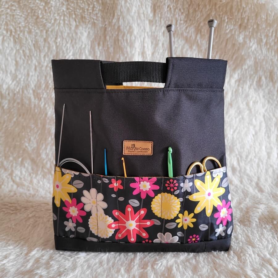 Bolso porta lanas con asas de mano