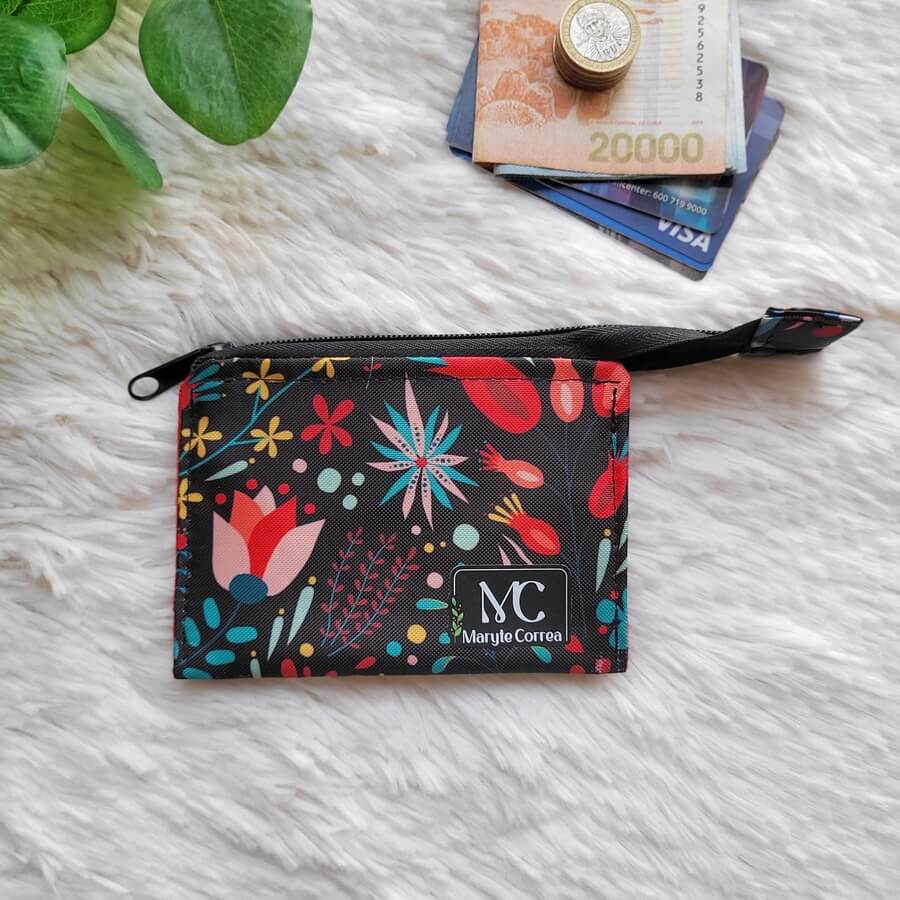 Monedero Triple (Stock) Flores T10