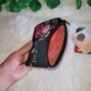 Monedero doble (stock) Negro rosas