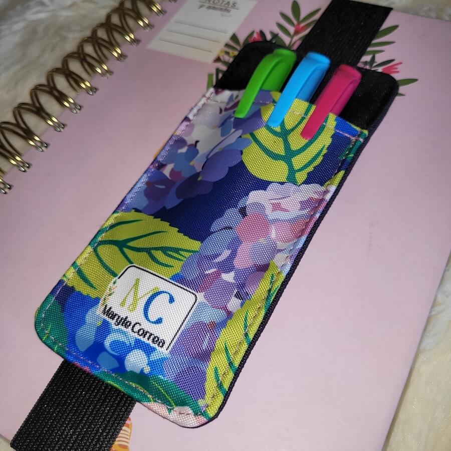 Porta lápices con elástico (stock) Flores T6